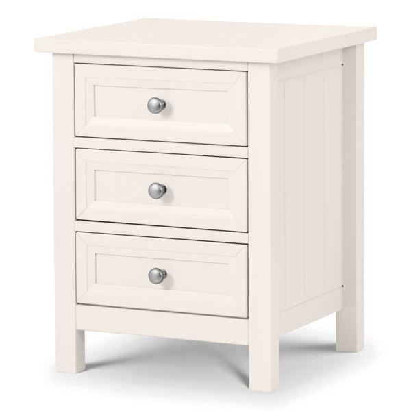 Julian Bowen Maine 3 Drawer Bedside Cabinet Surf White Bedside 3 Drawers