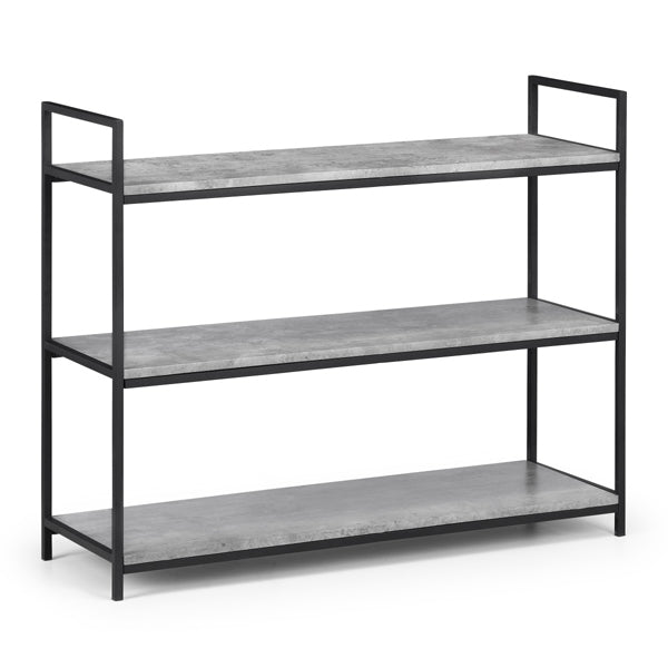 Julian Bowen Staten Concrete Bookcase Concreteblack Low