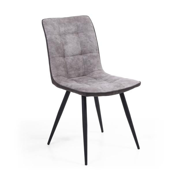 Shankar Rodeo Suede Effect Light Grey Dining Chair 2pk