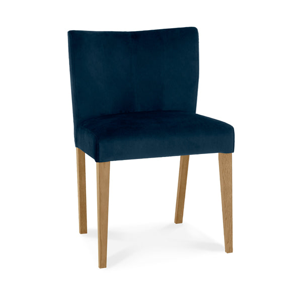 Bentley Turin Low Back Dark Blue Light Oak Dining Chairs