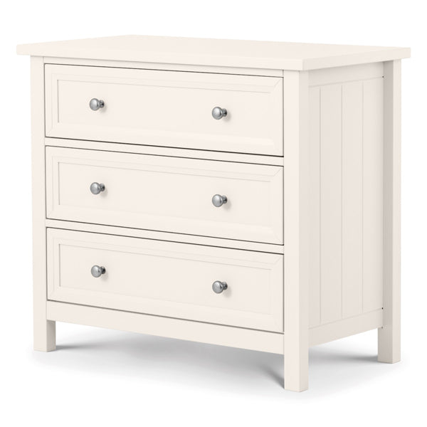 Julian Bowen Maine 3 Drawer Chest Of Drawers Surf White 3 Drawers