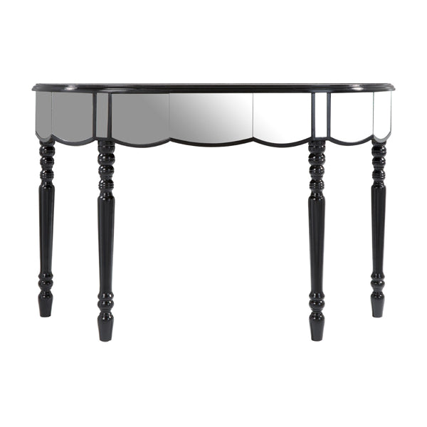 Teddys Collection Tyler Mirrored Black Console Table