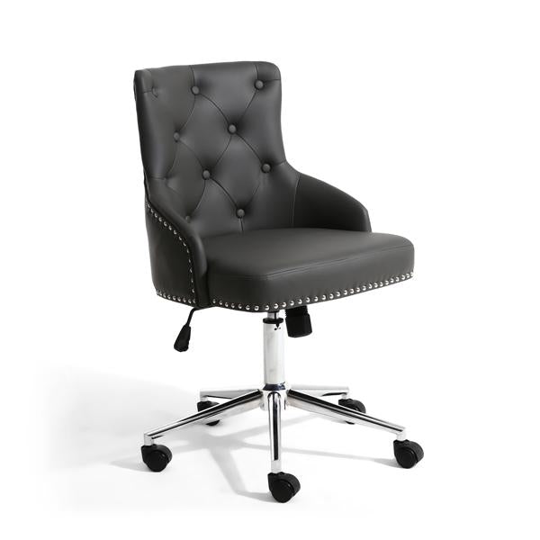 Shankar Rocco Leather Effect Graphite Grey Office Chair