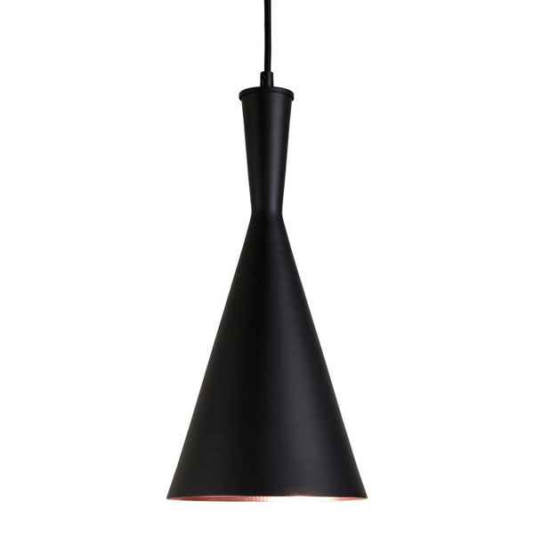 Teddys Collection Peter Cone Shaped Gold Inner Black Pendant Light