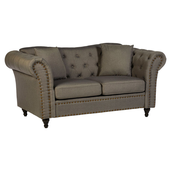 Teddys Collection Ford Chesterfield Grey 2 Seater Sofa
