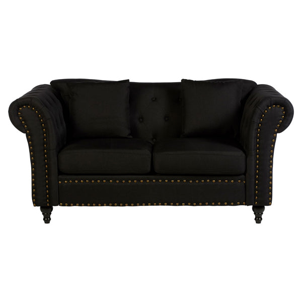 Teddys Collection Ford Chesterfield Black 2 Seater Sofa