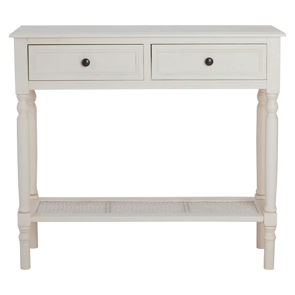 Teddys Collection Harold Antique White 2 Drawer Console Table