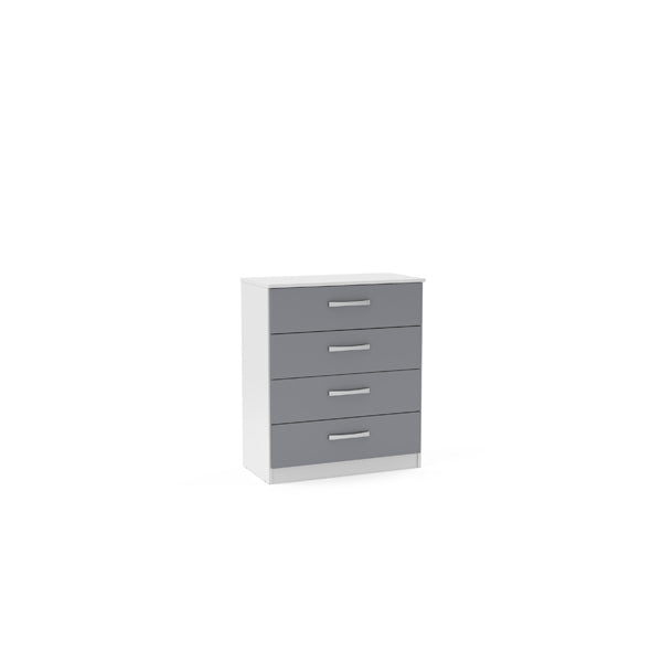 Birlea Lynx 4 Drawer Chest Of Draws In White Grey