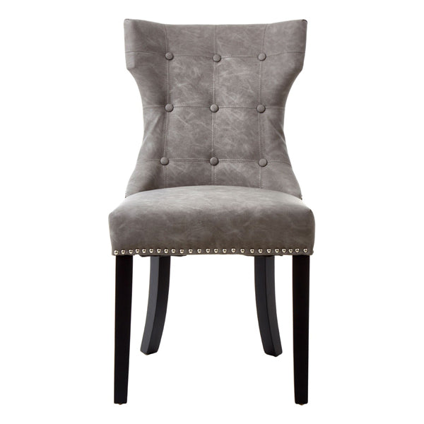 Teddys Collection Dash Stud Detail Grey Dining Chair