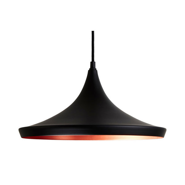 Teddys Collection Peter Plate Shaped Gold Inner Black Pendant Light