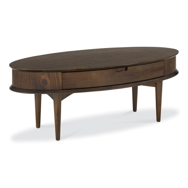 Bentley Oslo With Drawer Walnut Oval Coffee Table