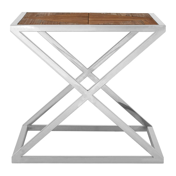 Teddys Collection Hector Distressed Natural Side Table