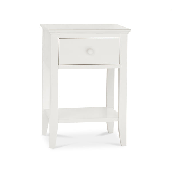 Bentley Ashby 1 Drawer White Bedside Cabinet