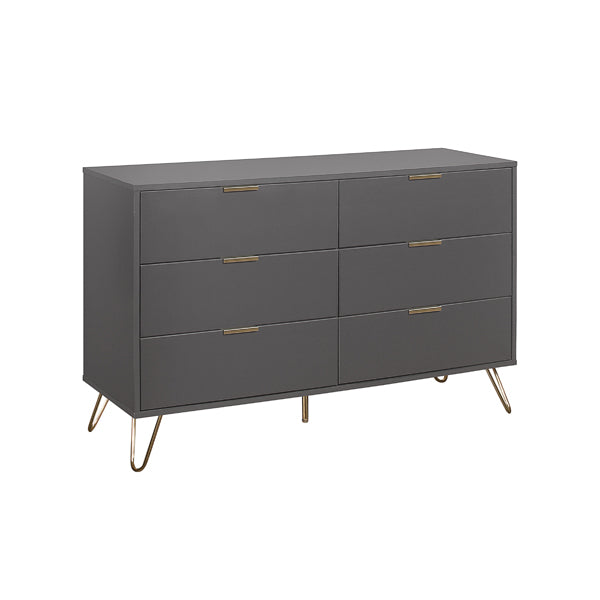 Birlea Arlo 6 Drawer Chest Charcoal