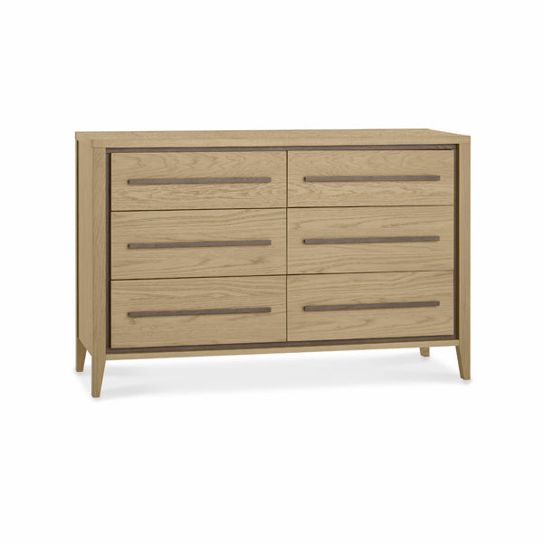 Bentley Rimini 6 Drawers Wide Aged Oak And Weathered Oak Chest Of Drawers