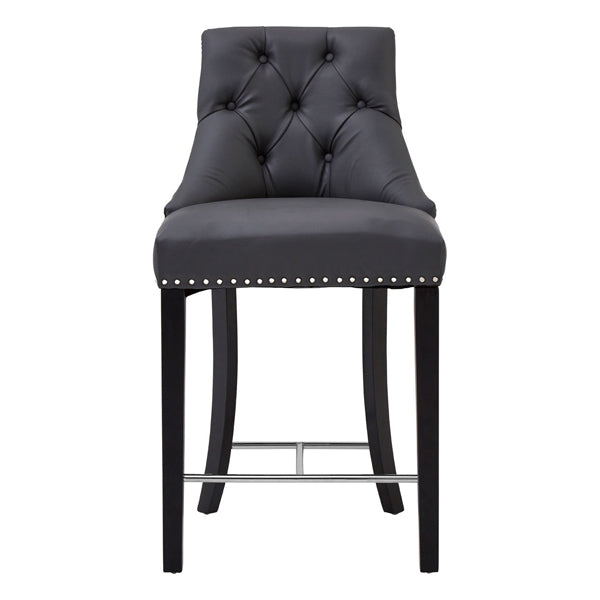 Teddys Collection Richard Faux Leather Grey Bar Chair