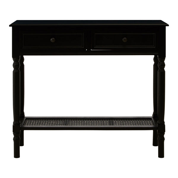 Teddys Collection Harold 2 Drawers Black Finish Console Table