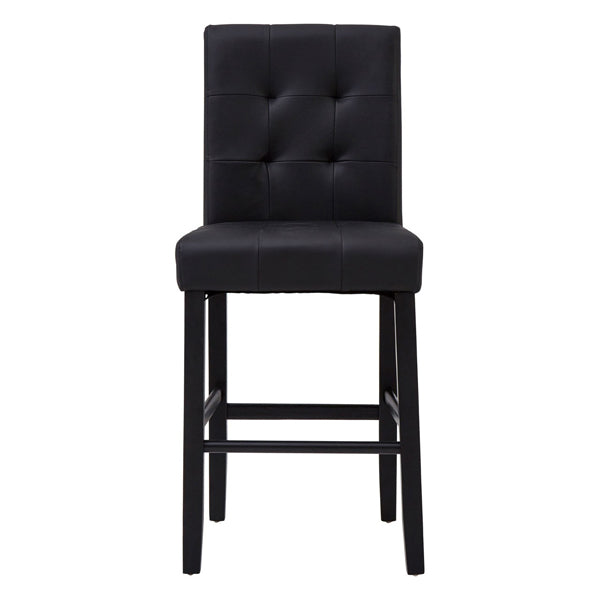 Teddys Collection Riley Faux Stitched Black Bar Chair