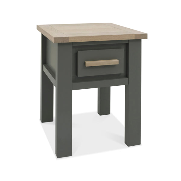 Bentley Oakham Dark Grey And Scandi Oak Square Lamp Table