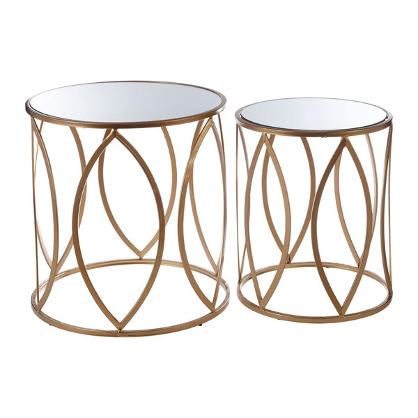 Teddys Collection Aya Gold Finish Side Tables