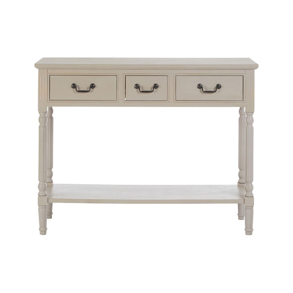 Teddys Collection Harold 3 Drawers Vintage Grey Rectangular Console Table