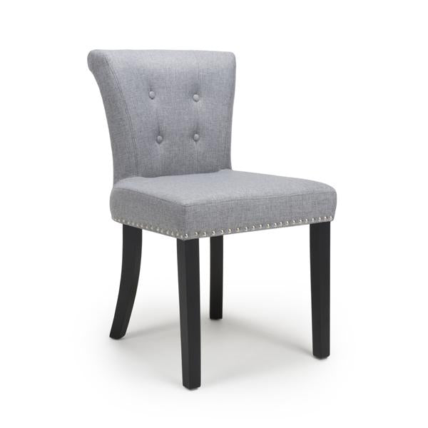 Shankar Sandringham Linen Effect Silver Grey Accent Chair 2pk