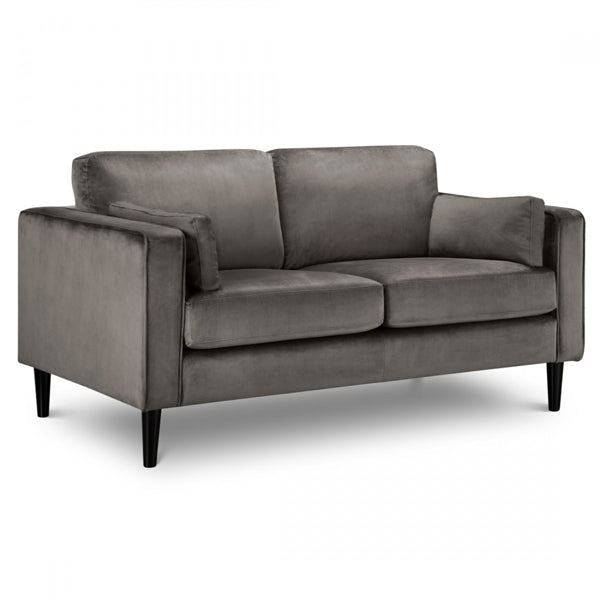 Julian Bowen Hayward Velvet Grand Sofa Grey Velvet 2 Seater