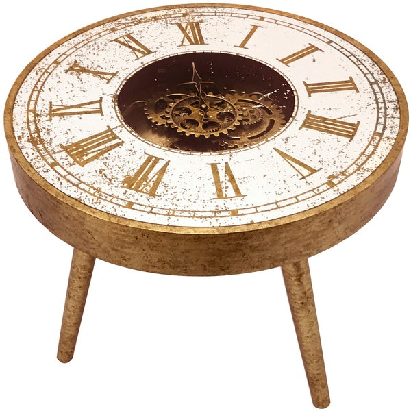 Hill Round Clock Side Table With Moving Mechanism