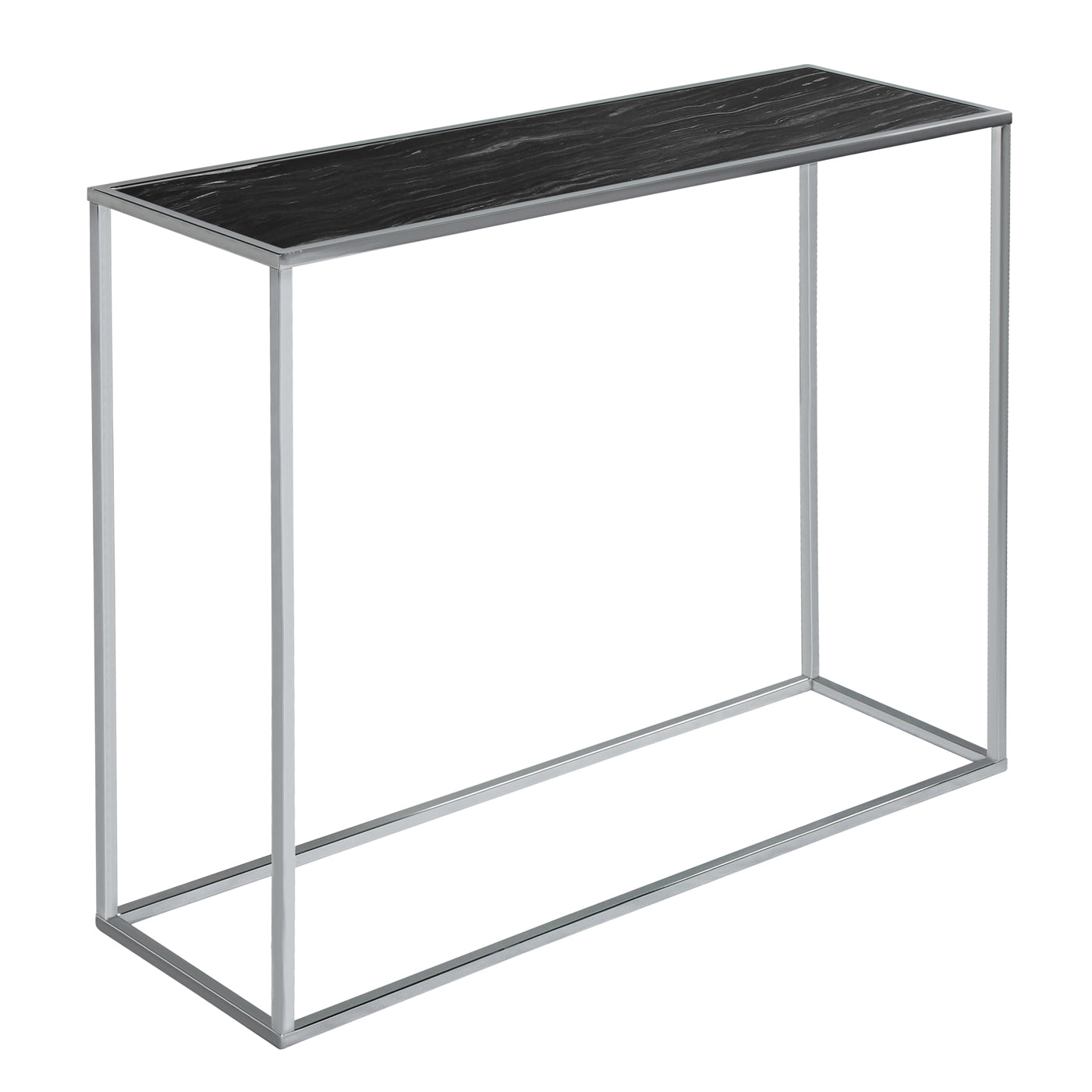 Teddys Collection Swan Console Table Black And Chrome