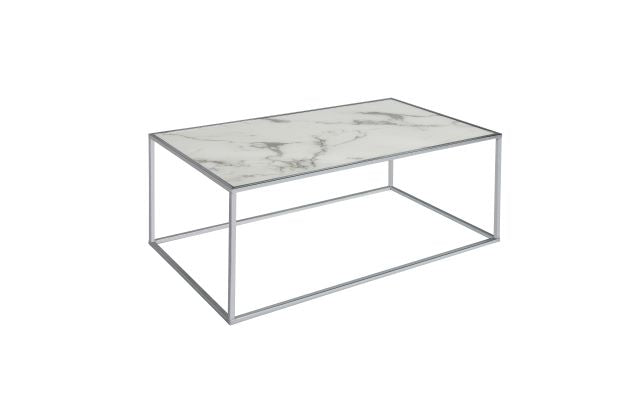 Teddys Collection Swan Coffee Table White And Chrome