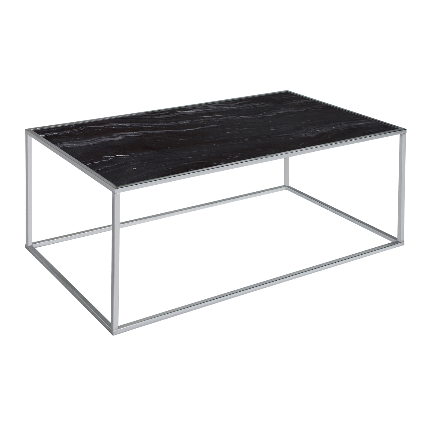 Teddys Collection Swan Coffee Table Black And Chrome