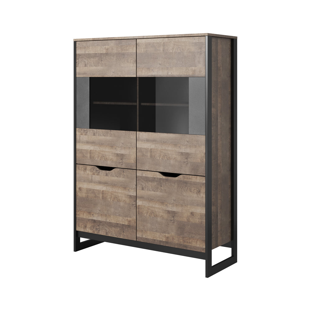 Teddys Collection Colorado Sideboard Oak And Charcoal Grey