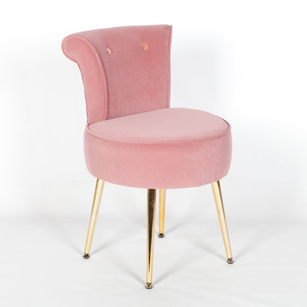 Maison Reproductions Dining Chair With Gold Legs Pink