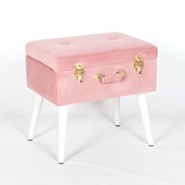 Maison Reproductions Suitcase Footstool Pinkwhite