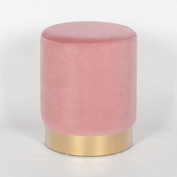 Maison Reproductions Round Footstool Pink
