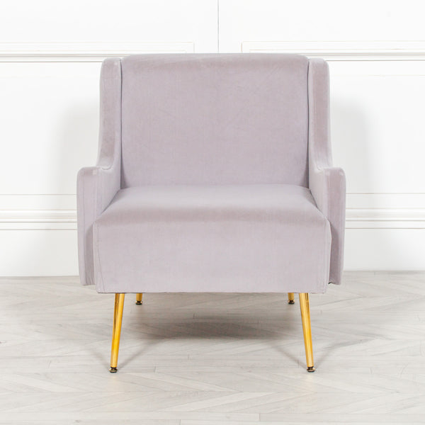 Maison Reproductions Velvet Sofa Chair Grey