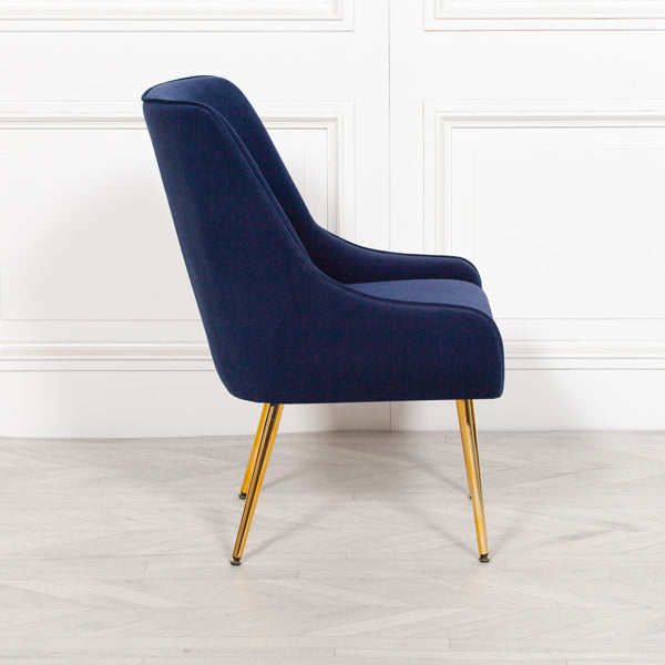 Maison Reproductions Velvet Dining Chair Blue