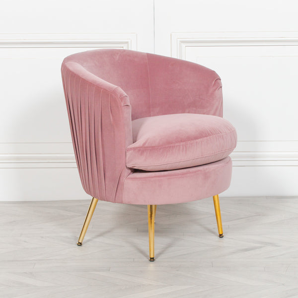 Maison Reproductions Velvet Armchair Pink Small