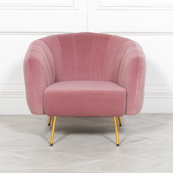 Maison Reproductions Velvet Armchair Pink Large