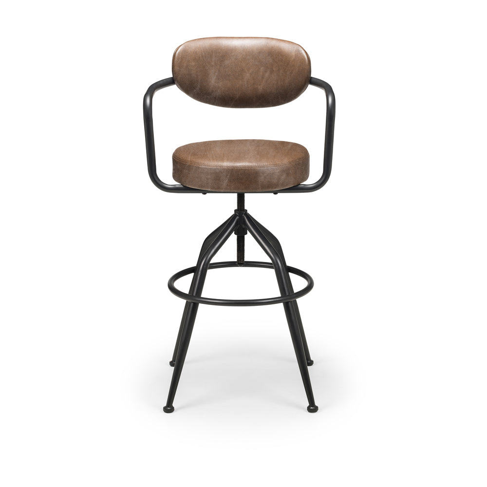 Julain Bowen Barbican Barstool In Faux Leather Brown