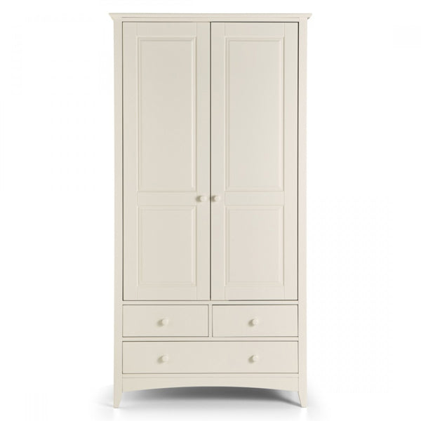 Julian Bowen Cameo 2 Door 3 Drawer Wardrobe White