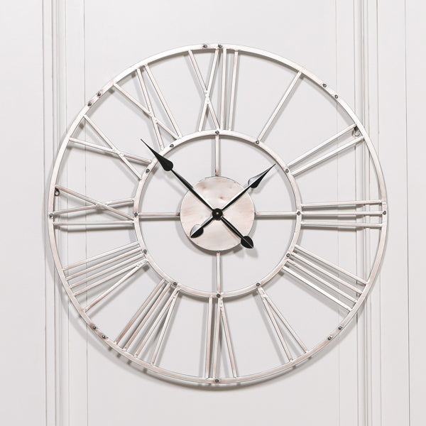 Maison Reproductions Vintage Wall Clock Silver Small