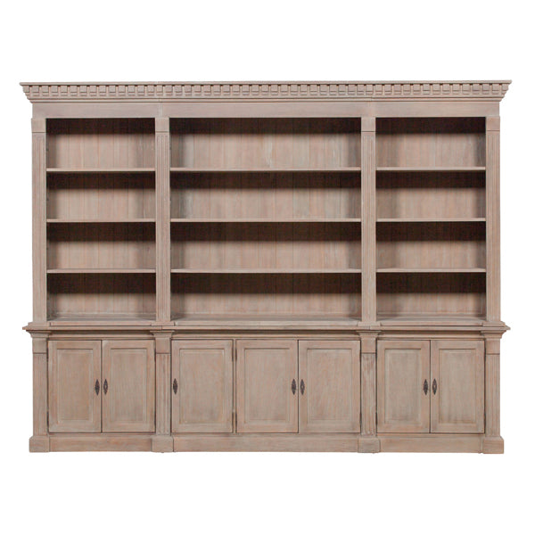 Maison Reproductions Wooden Bookcase Brown Triple