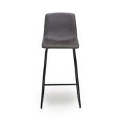 Shankar Juno Suede Effect Dark Grey Bar Stool