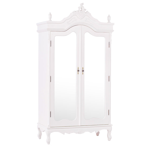 Maison Reproductions French Antique Armoire Double Doors Display Cabinet White Double Door