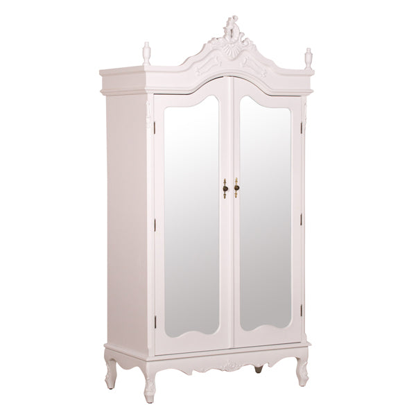 Maison Reproductions French Antique Armoire Double Doors Display Cabinet Cream Double Door