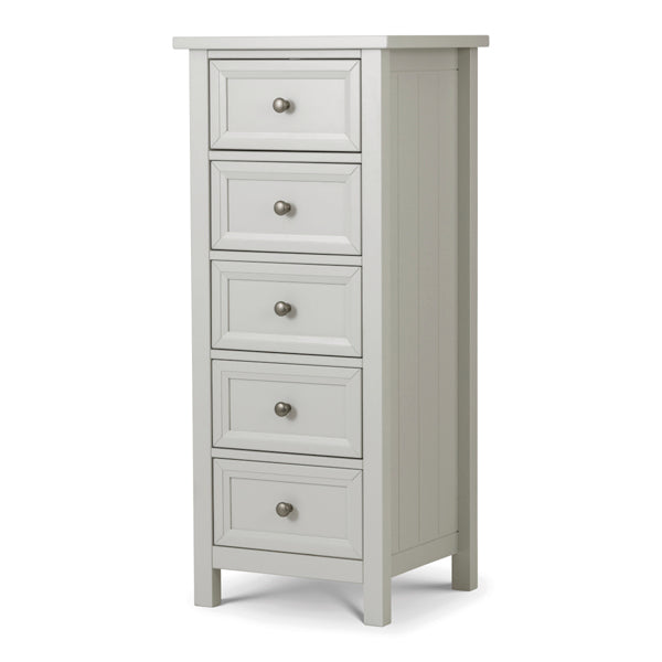 Julian Bowen Maine Tall 5 Drawer Chest Of Drawers Dove Grey Tall 5 Drawers