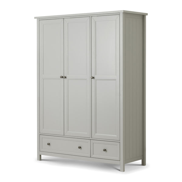 Julian Bowen Maine 3 Door Wardrobe Dove Grey Combination 3 Doors