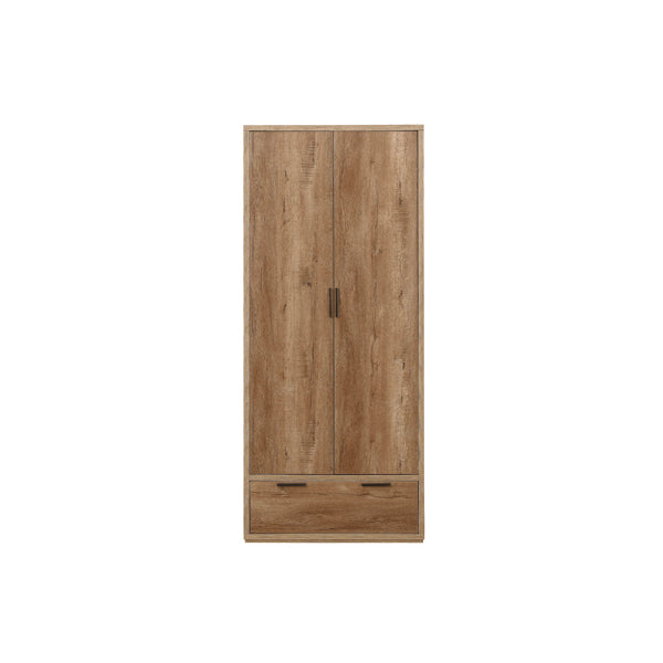 Birlea Stockwell 2 Door 1 Drw Wardrobe Rustic Oak Effect