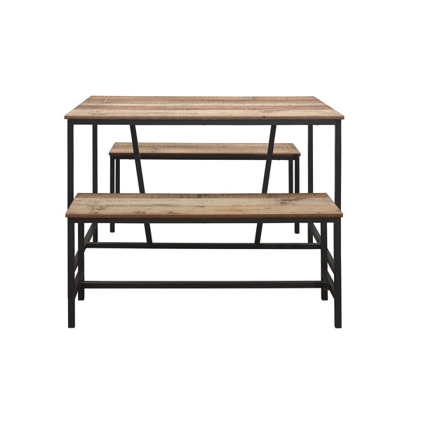 Birlea Urban Dining Table And Bench Set Rustic